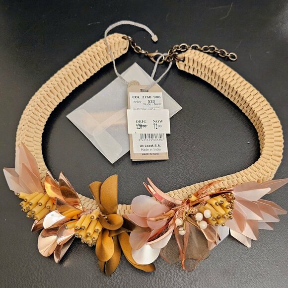Hoss Intropia Woven Floral Statement Necklace - Picture 2 of 10